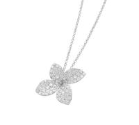 Petit Garden Medium Flower Necklace in 18ct White Gold with Diamonds