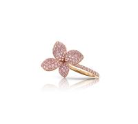 Petit Garden Ring in 18ct Rose Gold with Pink Sapphires - Ring Size O