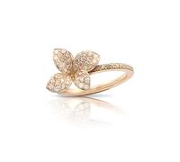 Petit Garden Small Flower Ring in 18ct Rose Gold with Diamonds - Ring Size M