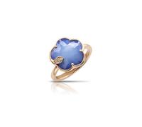 Petit Joli Ring in 18ct Rose Gold with Blue Moon and Diamonds - Ring Size N