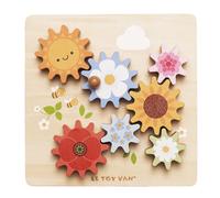 Petit Jour, FSC Wooden Gear Learning Game, 12m+, Educational Toy, Multicolor, Cognitive Development, Bees and Flowers, 21 x 21 x 3.8 cm, Le Toy Van