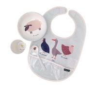 Petit Jour Paris - First Meal with A Bib and The Farm’S Animals - to Remain Clean During Messy Lunch!