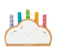 Petit Jour Rainbow Cloud Pop-Up, Educational Toy in Rubberwood, 18m+, 19 x 3 x 14.5 cm, Motor Skills Development and Colour Recognition, Le Toy Van
