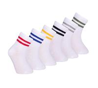 Petit Minou Bella Ribbed Turkish Cotton Seamless Toe Socks, Stylish and Cozy 6 Pack Baby Toddler Socks, Stripes, 2-3 Años