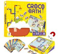 Petit Moulin Thinking Game - Logic Game - Magnetic Wooden Puzzle Game for Ages 4 to 10 - Strengthens Strategic Thinking - 60 Challenges, 5 Levels - Solo or Team Play with Family - Croco Bath