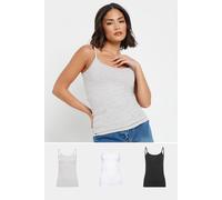 Petite 3 Pack Cami Vest Tops PixieGirl Black 10