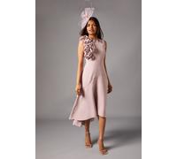 Petite 3D Corsage High Low Dress Coast Dusky Pink 6