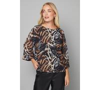 Petite Abstract Animal Overlayer Top Wallis Black 20