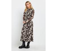 Petite Abstract Mesh Midi Dress M&Co Black 14