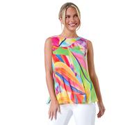 Petite Abstract Pleated Vest Top Roman Orange 16