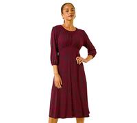 Petite Abstract Swirl Midi Dress Roman Wine 16