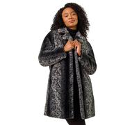 Petite Animal Faux Fur Collar Coat Roman Black 16