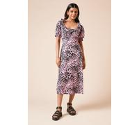 Petite Animal Frill Neck Jersey Midi Dress Dorothy Perkins Animal 8