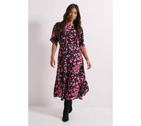 Petite Animal Twist Front Angel Sleeve Midi Dress Dorothy Perkins Animal 12