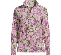 Petite Anyweather Half Zip Fleece Pullover, Print lands end Baby Pink 10-12