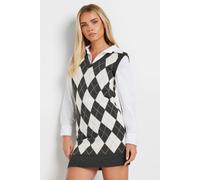 Petite Argyle Check Print Dress PixieGirl Grey 10-12