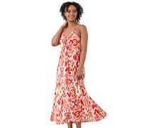 Petite Aztec Ruched Front Maxi Dress Roman Orange 18