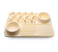 Petite Bee - Slow Feeder Lick Mat Silicone Dog Bowl 3-in-One with Suction Non Slip (Beige)
