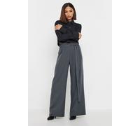 Petite Belted Wide Leg Trousers PixieGirl Grey 16