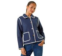 Petite Blanket Stitch Jacket Roman Navy 10