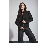 PixieGirl Black Bomber Collared Jacket Petite