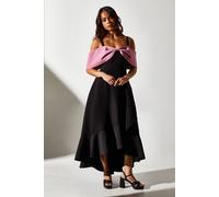 Petite Bow Off Shoulder Dress Coast Black 8