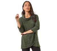 Petite Brushed Knit Wrap Top Roman Khaki 12