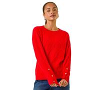 Petite Button Cuff Knit Jumper Roman Red 18