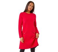 Petite Buttoned Knit Dress Roman Red 16