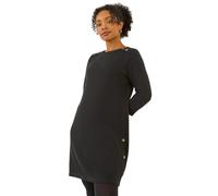 Petite Buttoned Stretch Dress Roman Black 14
