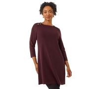 Petite Buttoned Stretch Dress Roman Wine 16