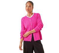 Petite Cable Knitted Cardigan Roman Pink 12