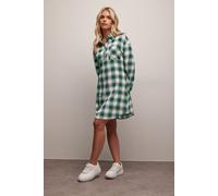 Petite Check Print Shirt Dress PixieGirl Green 14