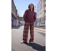Petite Check Wide Leg Trousers PixieGirl Burgundy 10