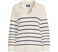 Petite Co-ord Stripe Sweater Knit Collared Jumper lands end Ivory 14-16