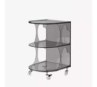 Petite Coffee Table with Storage 3-Tier Nightstand on Wheels Versatile End Table for Bedroom Kitchen Office - Modern Design (Color: A)