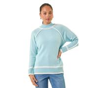 Petite Contrast Ribbed Knit Jumper Roman Blue 18
