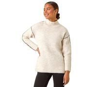 Petite Contrast Stitch Knit Jumper Roman Natural 10