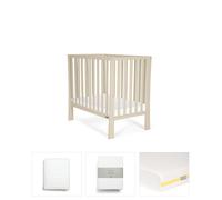 Petite Cot Bundle with Essential Airflow Fibre Mattress (4 Pieces) - Cashmere Cashmere