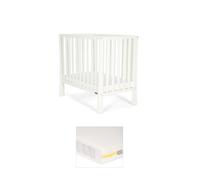 Petite Cot Bundle with Essential Pocket Spring Mattress - Pure White White