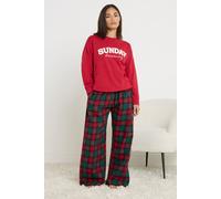Petite Cotton Check Pyjama Bottoms PixieGirl Red 16-18