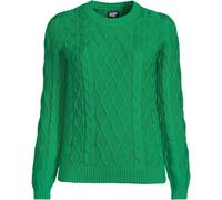 Petite Cotton Drifter Cable Jumper lands end Bottle Green 10-12