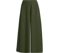 Petite Creaseless Cropped Palazzo Trousers lands end Green 16