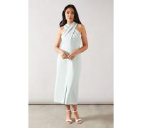 Petite Crepe Halter Neck Pencil Dress Wallis Mint 18
