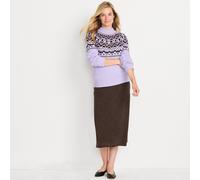 Petite Crinkle Bias Pull-on Midi Skirt lands end Dark Brown 14