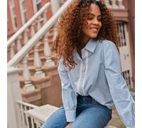 Petite Crochet Detail Shirt lands end Blue 16