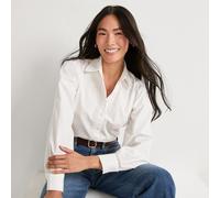 Petite Crochet Detail Shirt lands end White 16