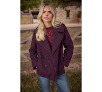 Petite Double Breasted Boucle Jacket M&Co Red 16