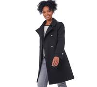 Petite Double Breasted Military Coat Roman Black 18