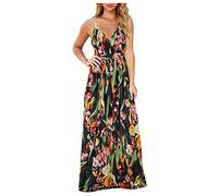 Petite Dresses for Women Casual Long Sleeve Backless Party Boho Dresses Sundress Long Women Evening Beach Maxi Sexy Floral Women's Dress Black